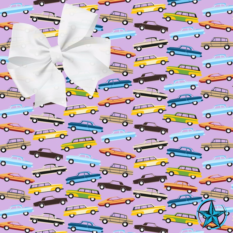 Car Wrapping Paper. Vibrant Ecoluxury Vintage Car Lover Birthday Theme