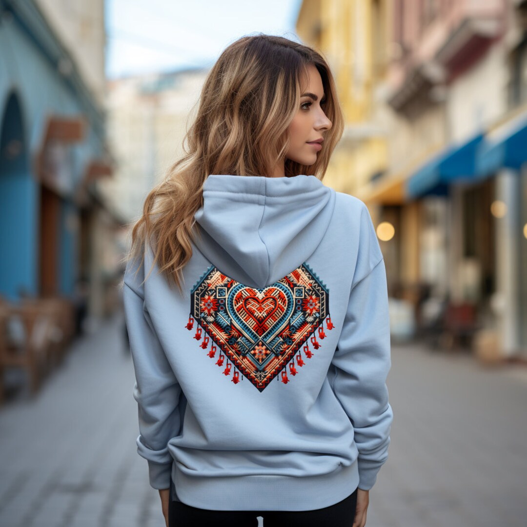 Light Pink Sweatshirt – Handmade Palestinian Tatreez Embroidery