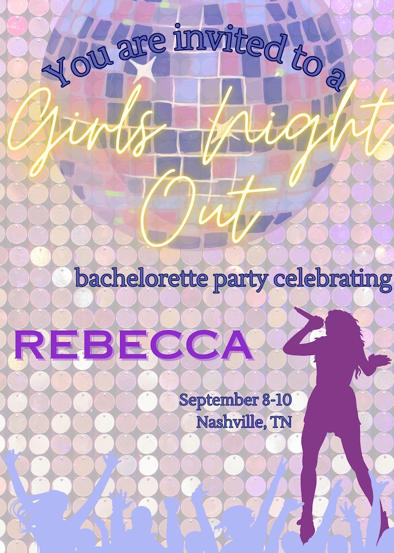 Hannah Montana Bachelorette Party Invitation, Karaoke Theme (digital