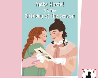 Tarjeta de cumpleaños de Bridgerton: Eloise y Penélope, Lady Whistledown