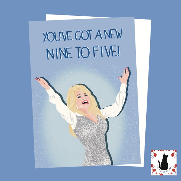 Dolly - 9 to 5 - New Job - Music Inspired - Funny Greeting Greeting Card - 5x7 inch