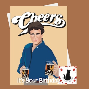 Cheers TV Comedy Birthday Card - Funny 5x7 Greeting