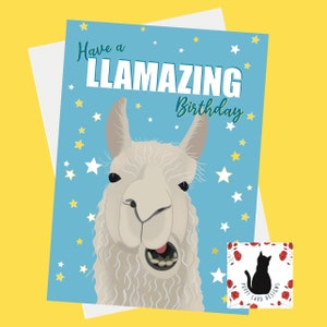Funny Llama - Animals - Birthday Greeting Card - 5x7 inch, Funny birthday, cute birthday