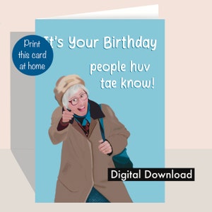 Still Game - Isa Drennan - Print at Home - Printable - Funny Birthday Greeting Card (Digital Download)