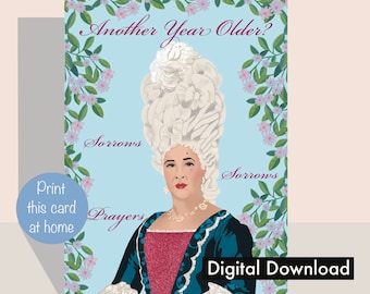 Tarjeta de cumpleaños de la Reina Carlota: Inspirada en un drama de época (Descarga digital)