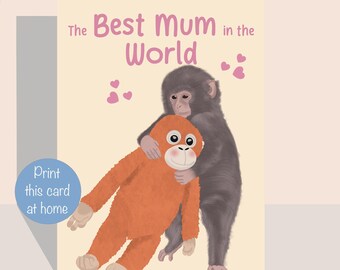 Punch - Lindo - Día de la Madre - Imprime en casa - Tarjeta de felicitación de cumpleaños (Descarga digital)