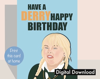 Derry Clare - Cumpleaños divertido - Imprima en casa - Imprima - Tarjeta de felicitación de cumpleaños (Descarga digital)