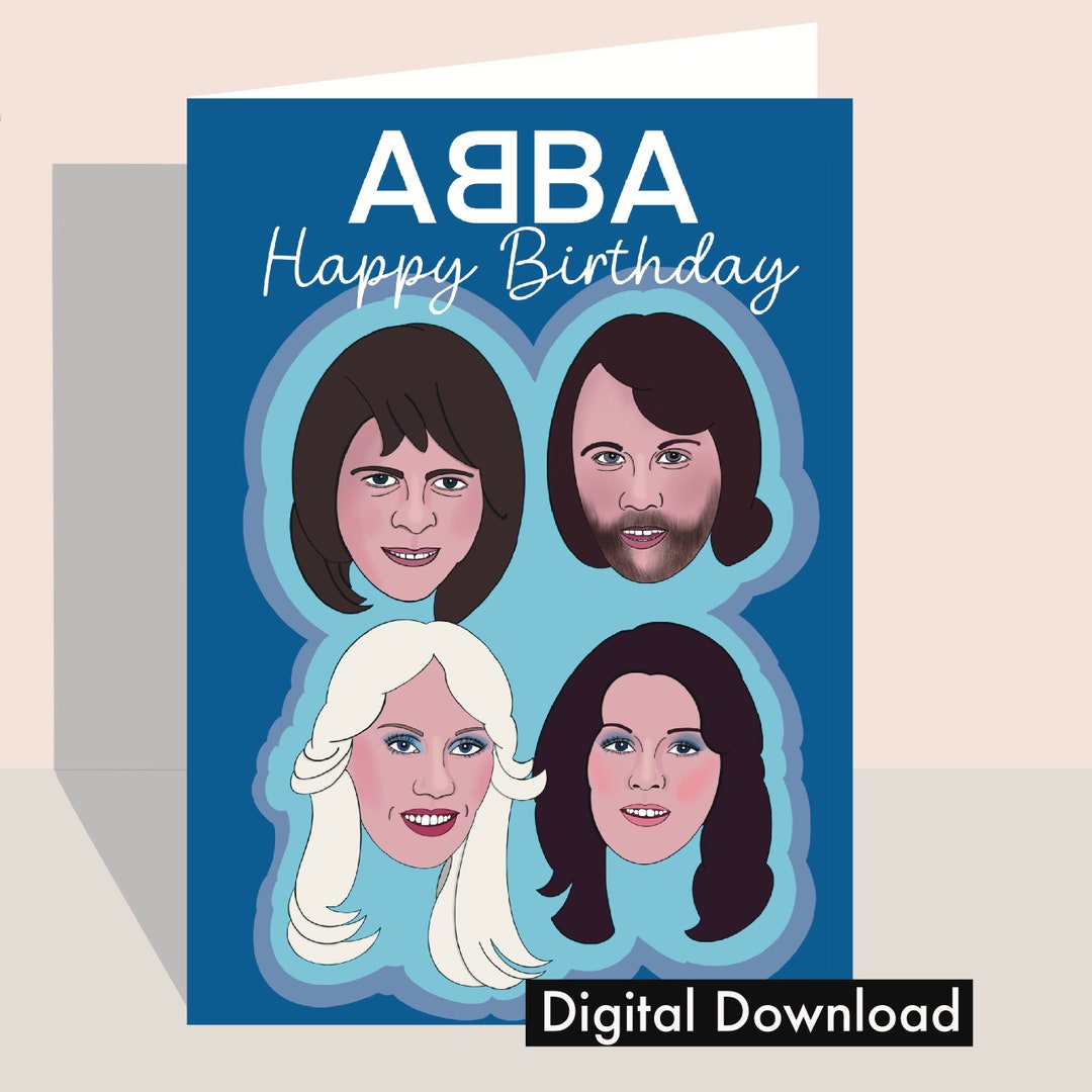 Abba Print at Home Birthday Greeting Card digital - Etsy