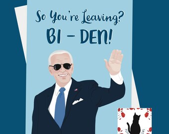 Divertida tarjeta de jubilación de Joe Biden: tarjeta de despedida política (12,7 x 18,8 cm)