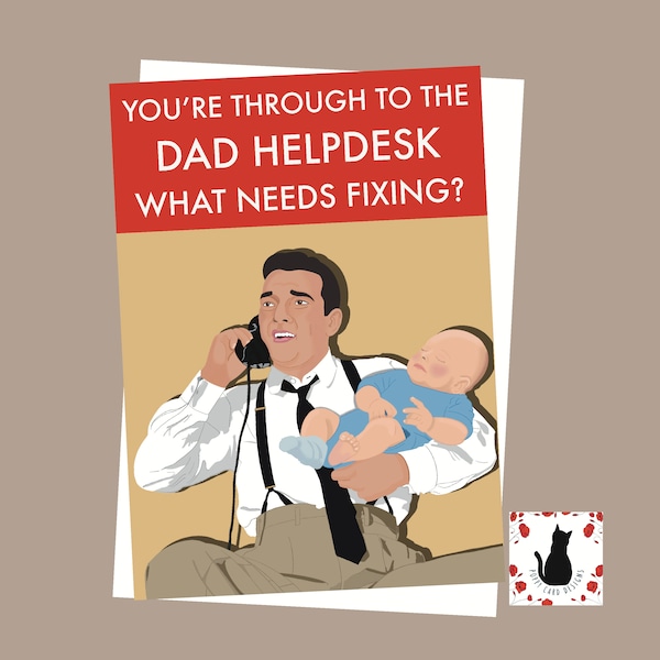 Dad Helpdesk - Dad Birthday- Birthday Greeting Card - 12x18 inch, Lustiger Geburtstag, niedlicher Geburtstag