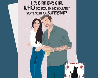 Posh And Becks - Birthday Girl - Birthday Greeting Card - 5x7 inch, Funny birthday, cute birthday