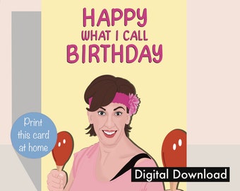 Miranda - Cumpleaños divertido - Imprime en casa - Tarjeta de felicitación de cumpleaños (descarga digital)