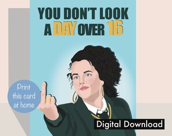 Derry Michelle - Cumpleaños divertido - Imprime en casa - Imprimible - Tarjeta de felicitación de cumpleaños (Descarga digital)