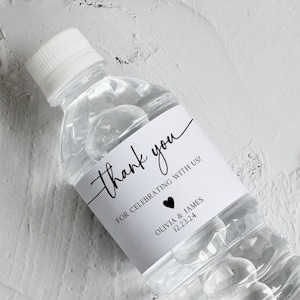 Wedding Water Bottle Label, Thank You Water Bottle Labels, Personalized Waterproof Label, Wedding Welcome Bags, Minimalist Wedding Sticker
