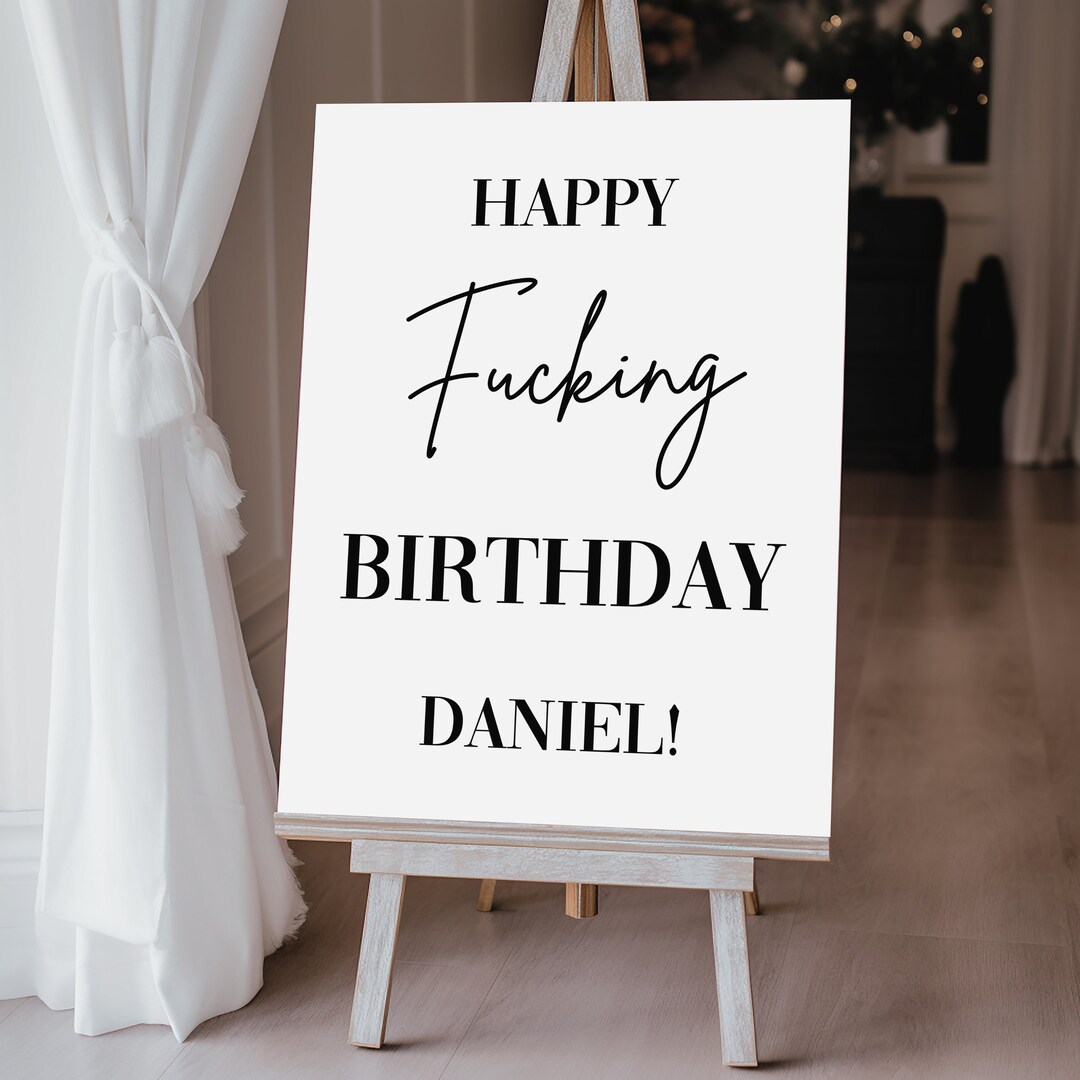 Funny Birthday Decoration Sign Template Happy Etsy