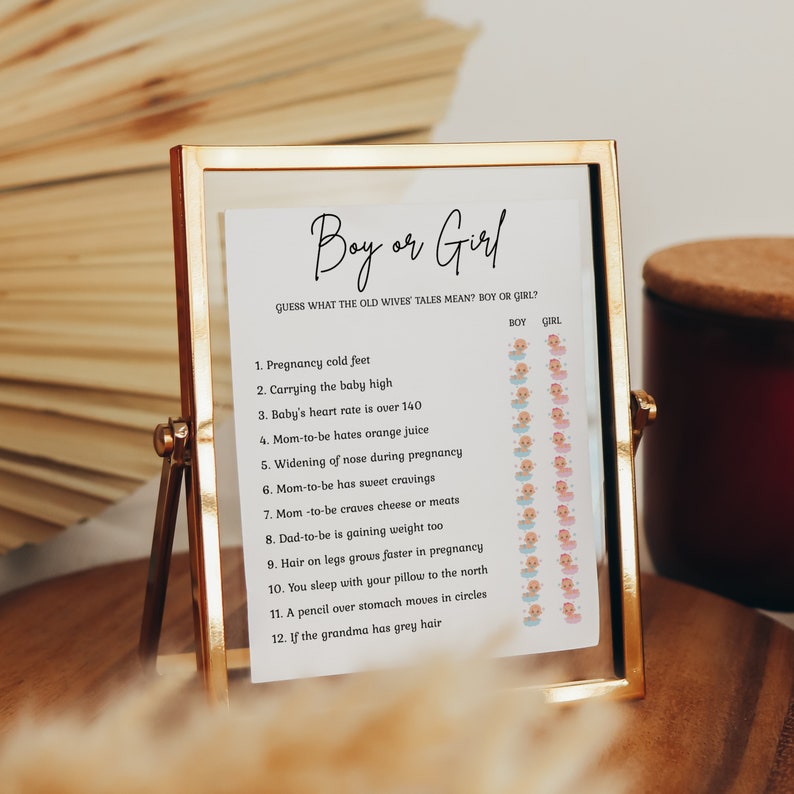 Old Wives Tale Game Old Wives Tale Guess Boy or Girl Game Baby Shower