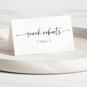 Wedding Place Cards, Place Card Template, Wedding Place Card Template, Table Name Cards, Table Name Tags, Modern Minimalist