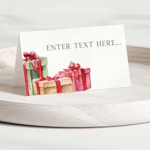EDITABLE Christmas Food Cards, Christmas Party Buffet Label, Tent card Food Labels, Place Cards, Table Card, Printable