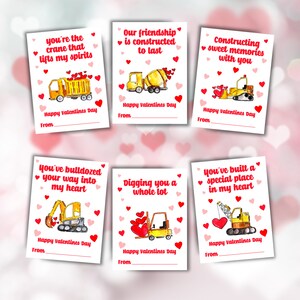 Afdrukbare constructie Valentijnsdagkaarten, klas Valentijnsdagkaarten voor kinderen, Valentijnsdag cadeaukaartjes, Instant Download