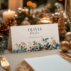EDITABLE Christmas Food Cards, Christmas Party Buffet Label, Tent card Food Labels, Place Cards, Table Card, Printable