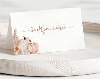 Thanksgiving Place Card, Thanksgiving Name Card, Thanksgiving Napkin Card, Printed Thankful and Grateful Place Cards
