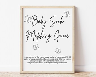 Baby Sock Hunt Sign Baby Shower Game Find the Socks Game Printable ...