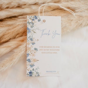 Baby In Bloom Thank You Favor Tag Template, Baby In Bloom Baby Shower, Wildflower Baby Shower, Welcome Bag Tag, Wildflower Favors, EDITABLE