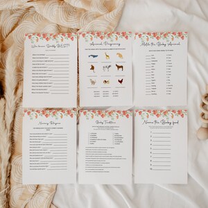Baby in Bloom Baby Shower Game Bundle, Editable Spring Flowers Baby Shower Game Pack, Wildflower Baby Shower Games