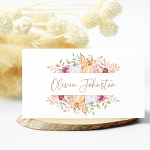 Cartões de nome de Ação de Graças, cartões de nome de ação de graças, agradecimento por etiquetas, cartões de nome imprimíveis, etiquetas de nome de outono editáveis, decoração de mesa DIY