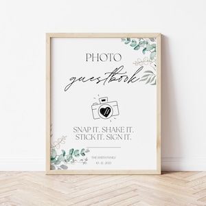 Photo Guest Book Sign, Wedding Photo Guestbook Sign, Photo Guestbook Printable, Personalized Wedding Guestbook Sign