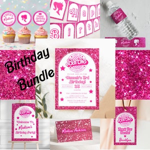 Editable Barbi Invitation, Pink Doll Birthday Party, Barbe Party, Barbi Invite Digital Invite, Printable Template image 5