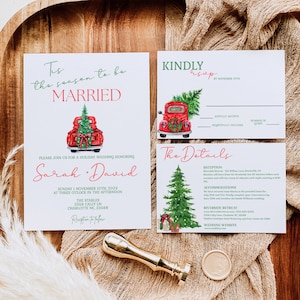 Christmas Truck Wedding Invitation Bundle