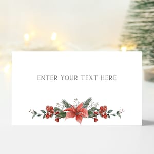 EDITABLE Christmas Food Cards, Christmas Party Buffet Label, Tent card Food Labels, Place Cards, Table Card, Printable