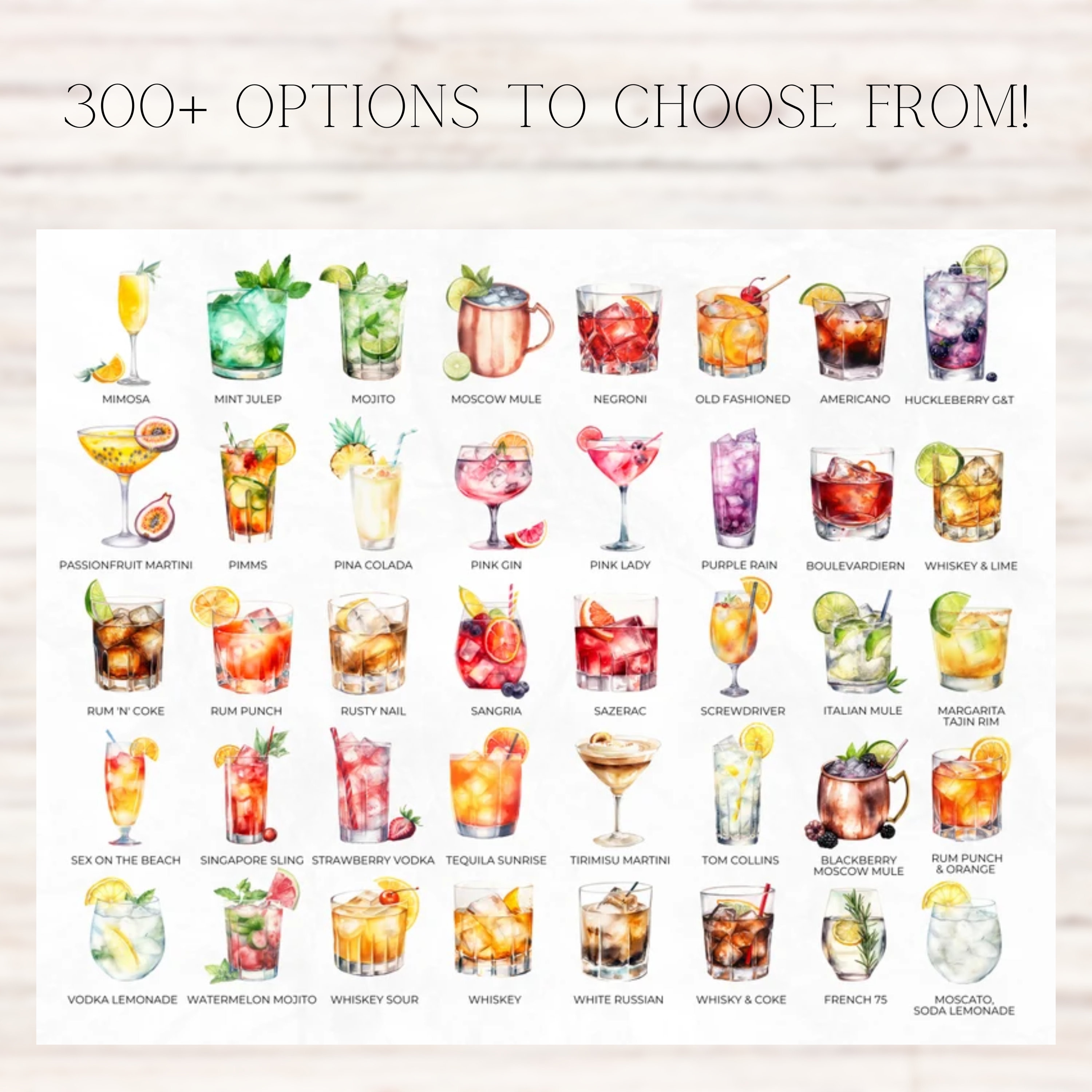Printable Cocktaisl Printable Signature Cocktails Sign, Editable Signature Cocktails ...