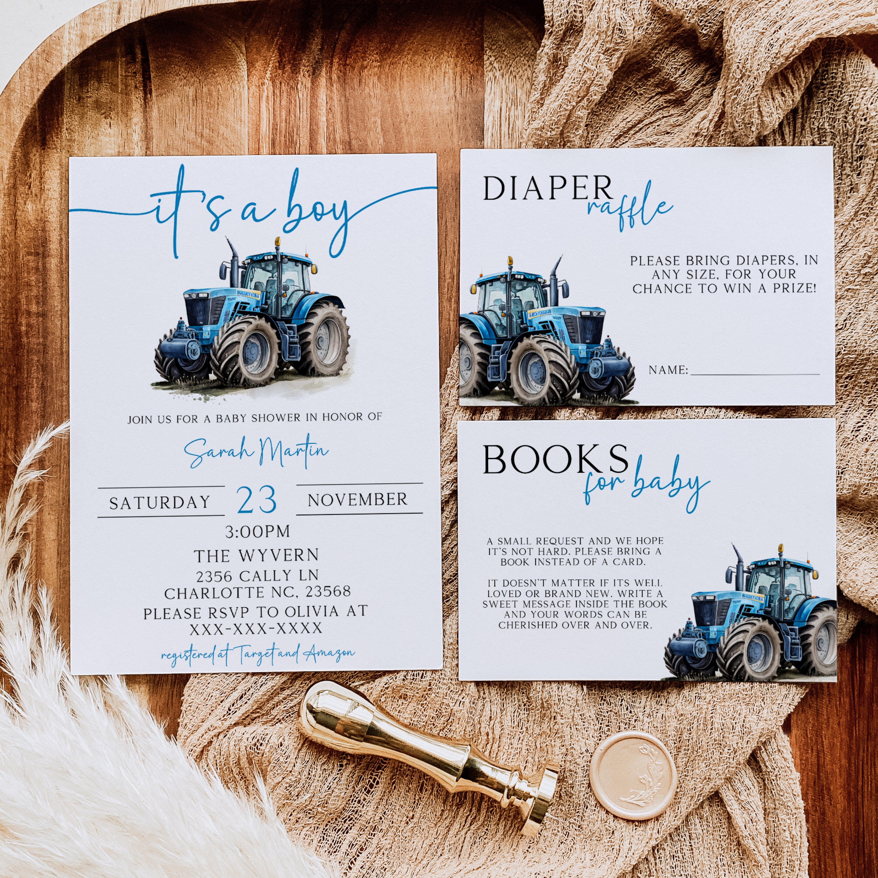 EDITABLE Tractor Baby Shower Invitation, Blue Tractor Invitation, Oh Boy  Invite, Farm Baby Shower Invitation, Printable Template - Etsy Israel, image size:3000x3000