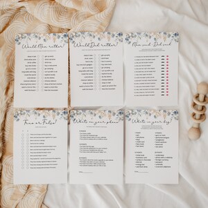 Editable Baby in Bloom Baby Shower Game Bundle, Spring Flowers Baby Shower Game Pack, Wildflower Baby Shower Games, Boho Baby Shower