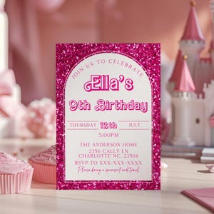 Fashion Doll Birthday Party Invitation, Barbi Birth Invitation, Birthday Barbi, Girls Birthday Party Invitation