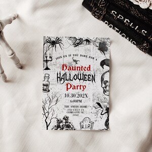 Invito per festa di Halloween per adulti, invito vintage di Halloween, invito di Halloween, invito gotico di Halloween