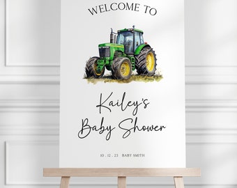Tractor Baby Shower Welcome Sign Poster, Baby Shower, Welcome Sign, Welcome Sign Template, Instant Download