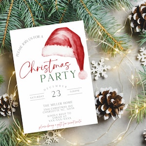 Christmas Party invitation, Editable Christmas Party Invitation, Digital Christmas Invitation, Templet