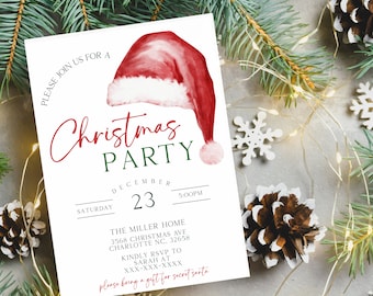 Christmas Party invitation, Editable Christmas Party Invitation, Digital Christmas Invitation, Templet