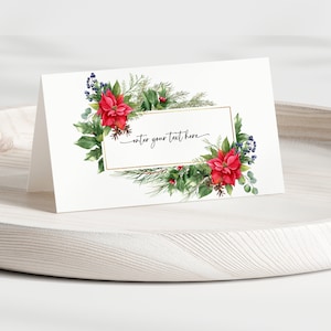 EDITABLE Christmas Food Cards, Christmas Party Buffet Label, Tent card Food Labels, Place Cards, Table Card, Printable