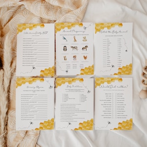 30 Honey Bee Baby Shower Game Bundle, Sweet as can Bee Baby Shower Games, Bee Baby Shower Game Pack, Bee Baby Shower Activities, Editable