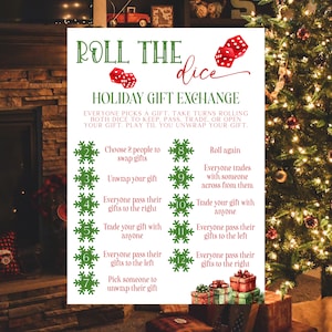 Roll the Dice Holiday Gift Exchange Game, Christmas Printable Games, Christmas Day, Fun Holiday, Christmas Party Games, Kids & Adults