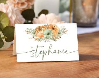 Thanksgiving Name Cards, Friendsgiving Name Place Cards, Thankful For Labels, Printable Name Cards, Editable Fall Name Tags, Table Decor DIY