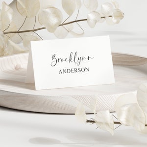 Minimalist Place Cards, Wedding Place Card Templates, Modern Place Card Template, Printable Name Card, Editable Food Card