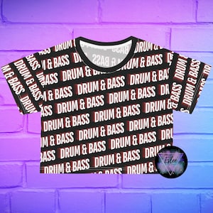 Bijgesneden T-shirt Drum & Bass, Junglist DnB, Festivaloutfits, Trippy-shirt, Dance Vibes, Rave Wear, Rave-kleding, EDM-outfit vrouwen, Bastop