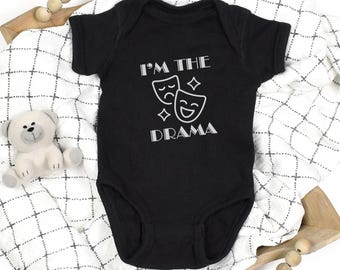 Drama Baby Onesie, Theatre Masks Infant Bodysuit, Funny Drama Baby Clothes, Drama Lovers Gift, Theatre Baby Outfit, Drama Kid Costume