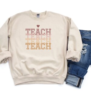 Lehrerkleidung, Lehrer-Sweatshirt, süßes Lehrer-Sweatshirt, trendiger Lehrer-Pullover Rundhalsausschnitt, Schulanfang, Herbst-Lehrer-Pullover