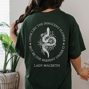 William Shakespeare, Shakespeare Shirt, Shakespeare Geschenk, Lady Macbeth Serpent Zitate Tshirt, Dark Academia Shirt, Gothic